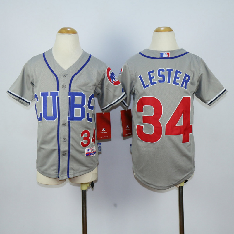 Youth Chicago Cubs #34 Lester Grey MLB Jerseys